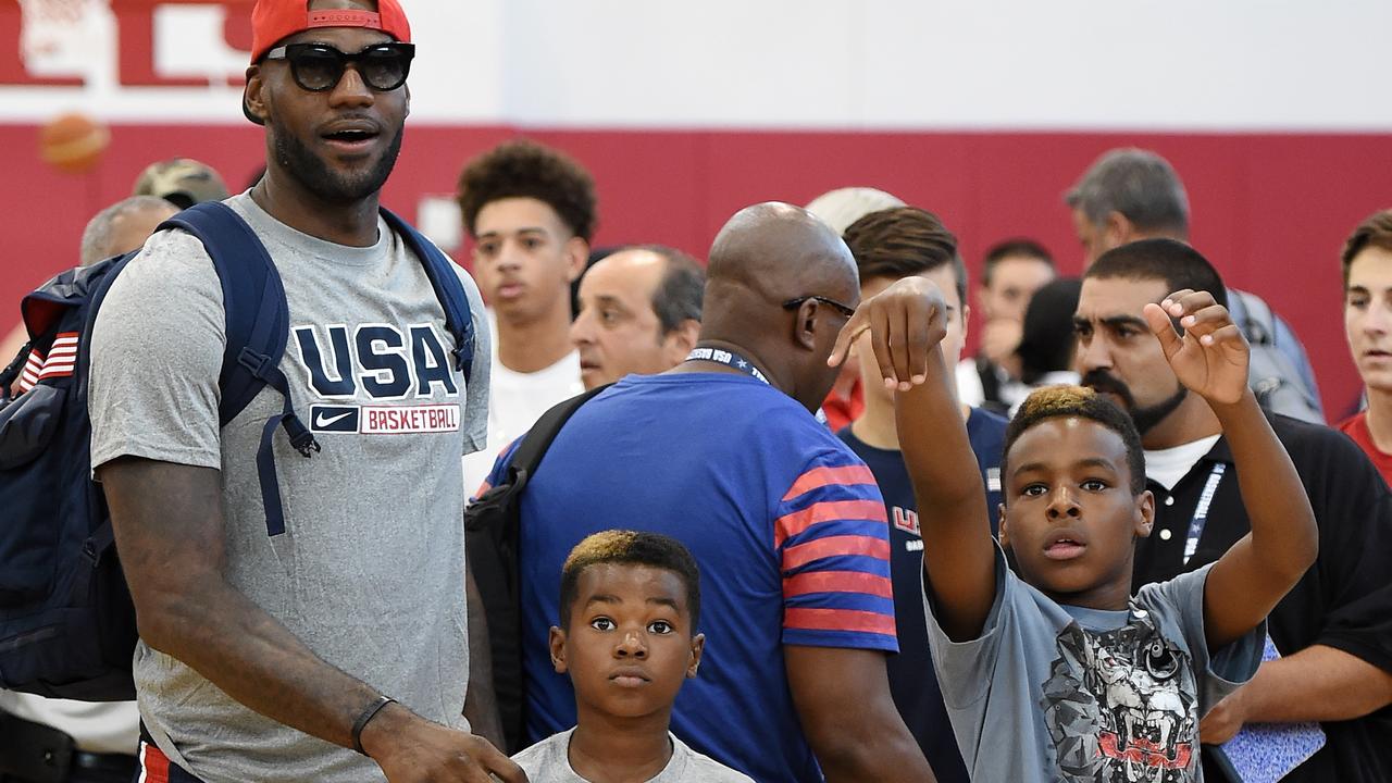 Lebron james with clearance kids