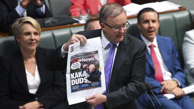 Shadow Infrastructure Minister Anthony Albanese during Question Time yesterday. Picture: Lukas Coch