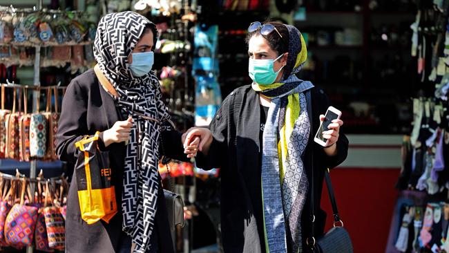 Iranians in a street in the capital, Tehran. Picture: AFP