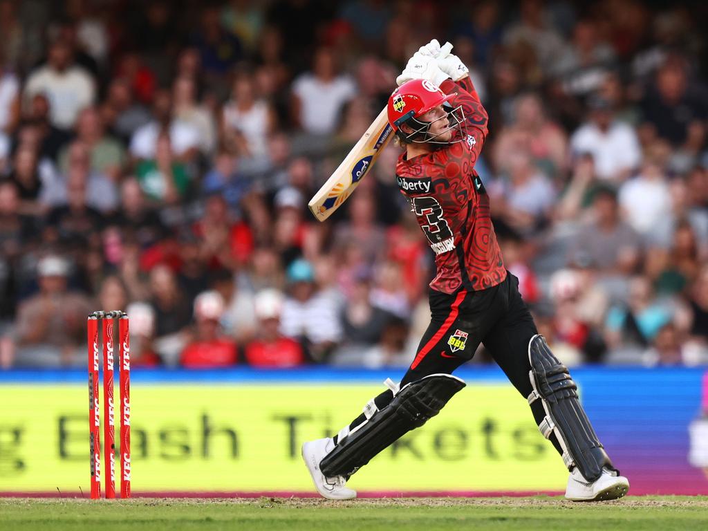 Jake Fraser-McGurk hits out at Marvel, helping deliver a big final round score for Locky’s BBL XI. Picture: Getty