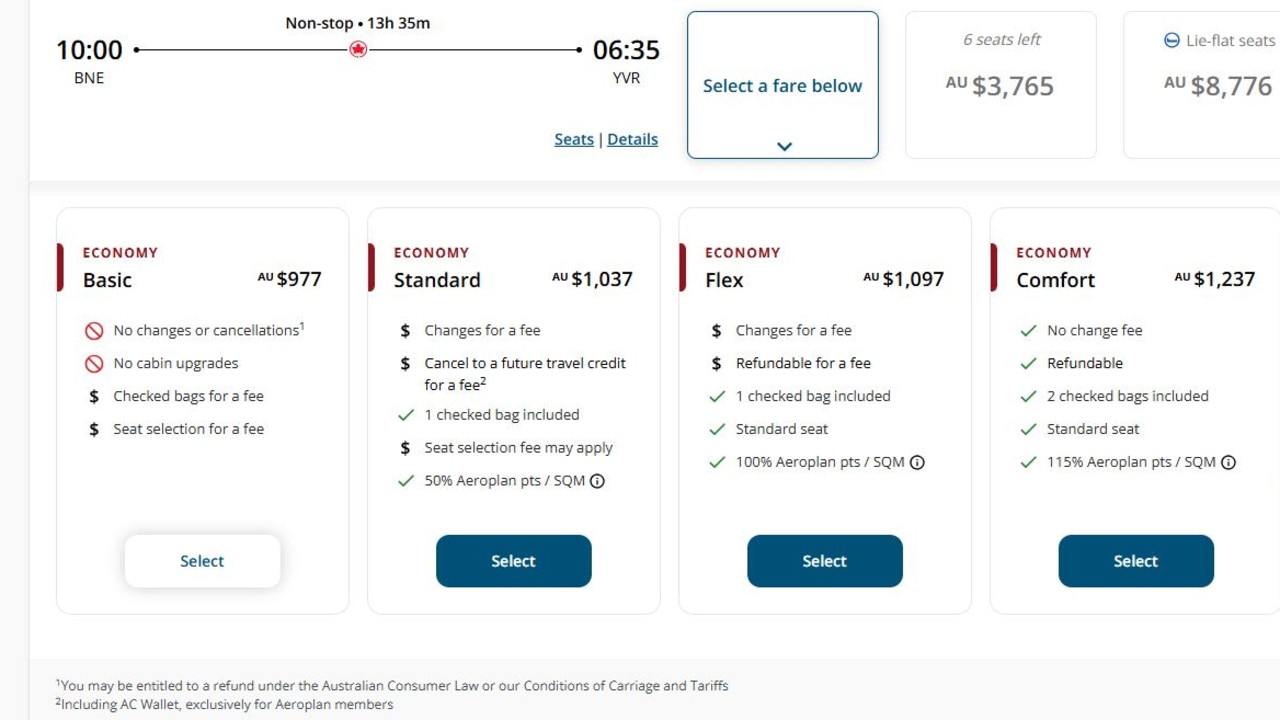 Air Canada has unbundled its economy fares further to remove checked baggage from its cheapest seats.