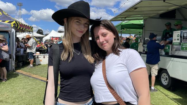 Natalie Struvve with a friend at the 2024 Meatstock Festival at Bendigo Showgrounds. Photo: Himangi Singh