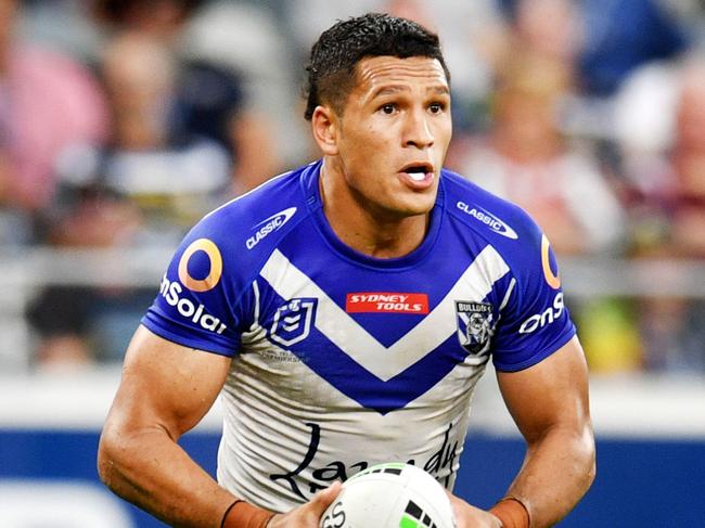 Dallin Watene-Zelezniak. NRL; North Queensland Cowboys Vs Canterbury-Bankstown Bulldogs at Queensland Country Bank Stadium, Townsville. Picture: Alix Sweeney