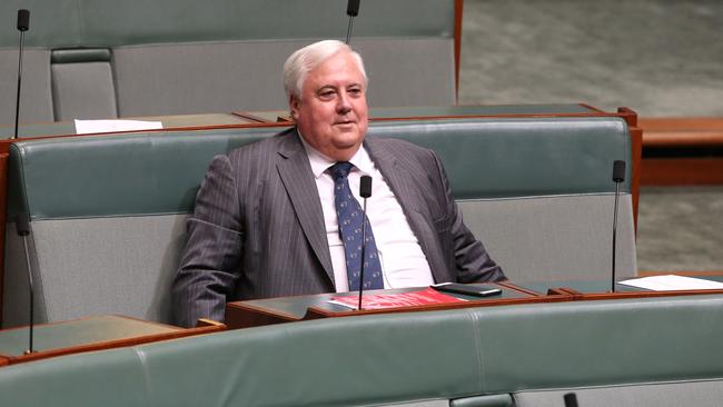 Clive Palmer in the House of Representatives Chamber at Parliament House in Canberra. Pic by kym Smith