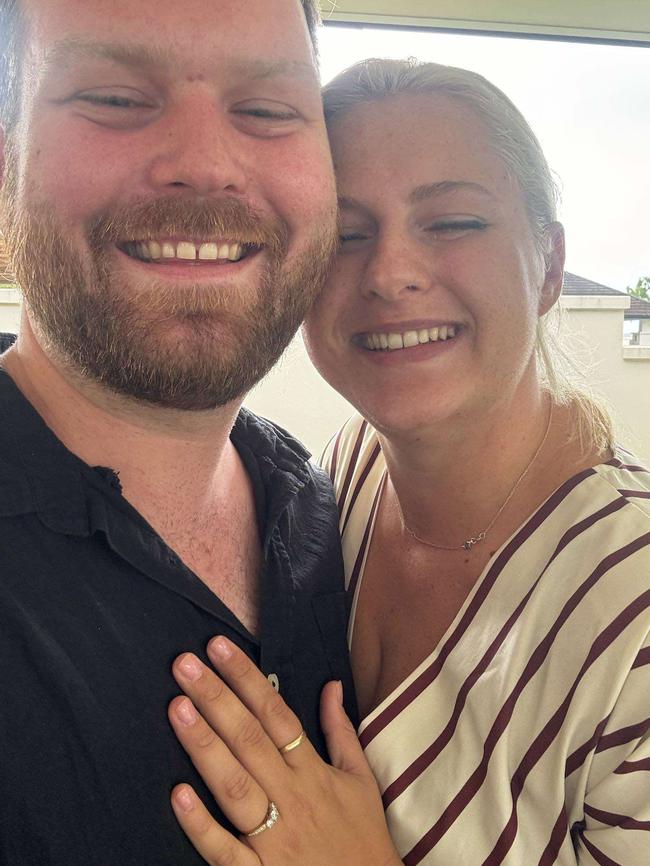 Zac Lane and his fiance Nin Van de Zand had their brand new Toyota CHR stolen from a unit complex in Redlynch on Sunday night. Picture: Supplied