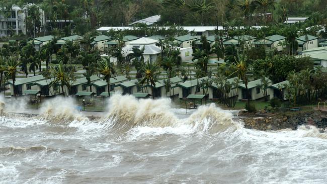 An aerial picture shows the coastline post cyclone Debbie at Bowen.