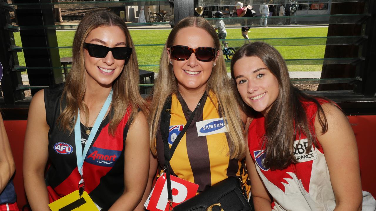 AFL grand final celebrations around Geelong  .Edge Geelong left: Bree Van Dord , Emily Warren and Lauren Birkett Picture: Mark Wilson