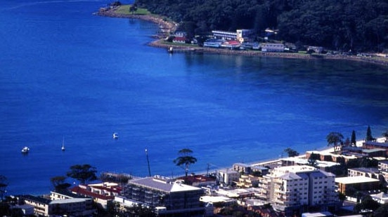 Aerial view of new resort at Shoal Bay in Port Stephens, 03/03.