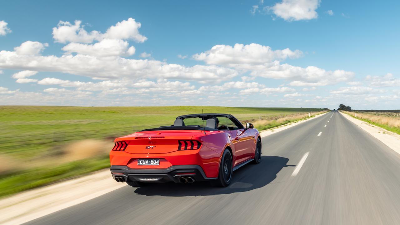 2025 Ford Mustang GT Convertible is a good option if you’re looking for a convertible under $100,000. Photo: Supplied