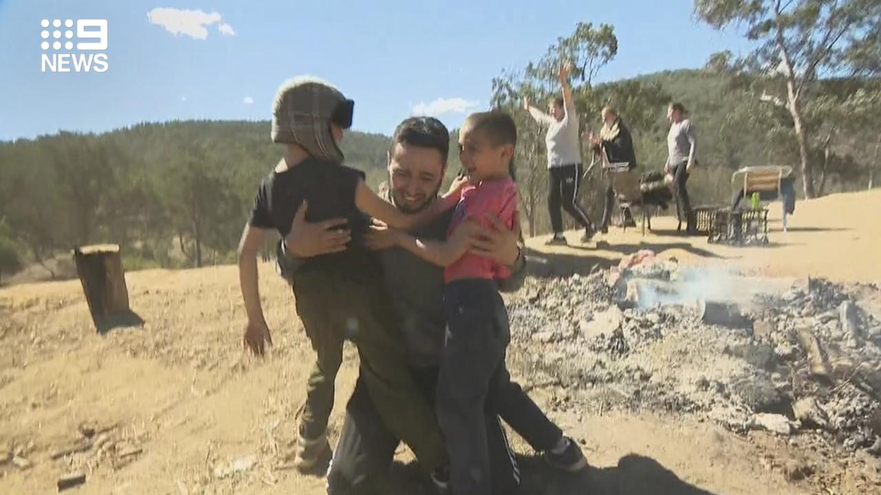 Missing boy Anthony 'AJ' Elfalak was found alive after four days in the bush. There were scenes of joy at the family's property when the good news came in. Must Credit 9 News