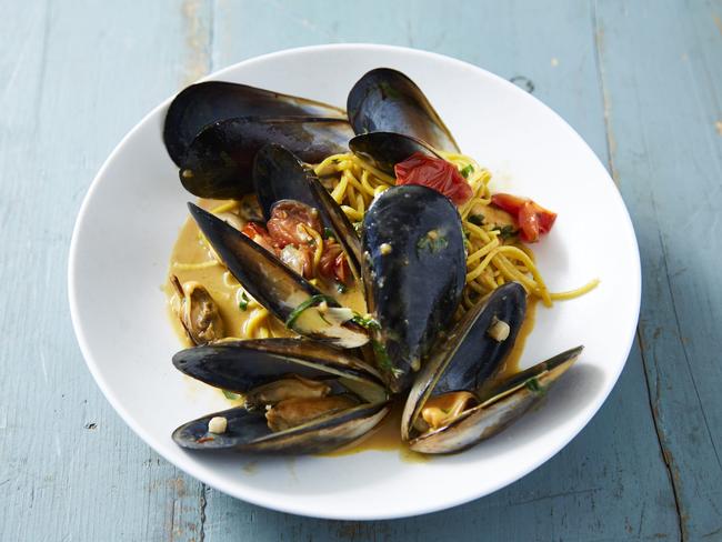 Tagliolini, mussels, tomato and chilli oil from AcquaFresca by Pilu at Harbord Diggers.