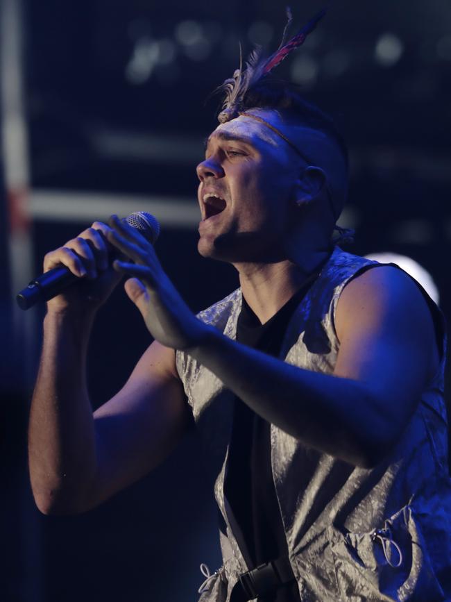 Mitch Tambo performs at Fire Fight Australia. Picture: Getty Images