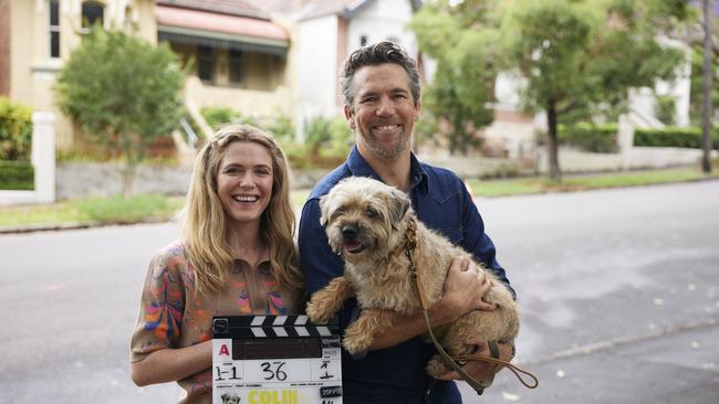 Patrick Brammell and Harriet Dyer shooting season two of Colin From Accounts.