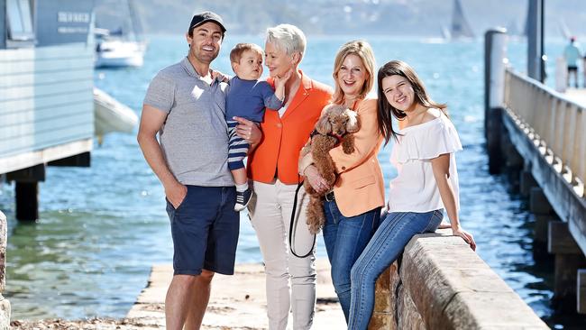 Kerryn Phelps, wife Jackie Stricker-Phelps, their daughter Gabi Stricker-Phelps, son-in-law Robert Chambers and grandson Billy Chambers.