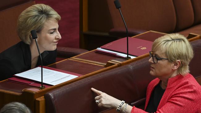 Senator Michaelia Cash (left) was Brittany Higgins’ employer after Senator Linda Reynolds (right). Picture: NCA NewsWire / Martin Ollman