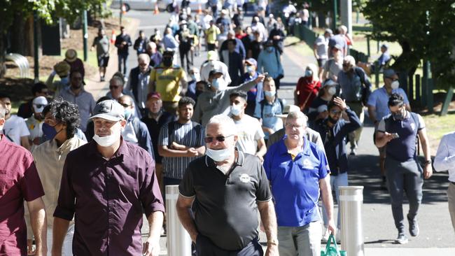 Crowds roll into the MCG for the 2020 Boxing Day Test Australia vs India. Picture: David Caird