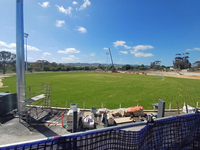 Works at Barossa Park, getting ready for Gather Round. Picture: Barossa Council