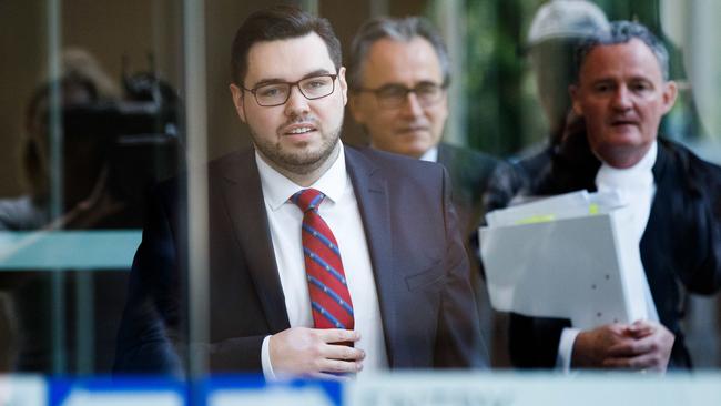 Bruce Lehrmann leaves Federal Court at lunch. Picture: NCA NewsWire / Max Mason-Hubers