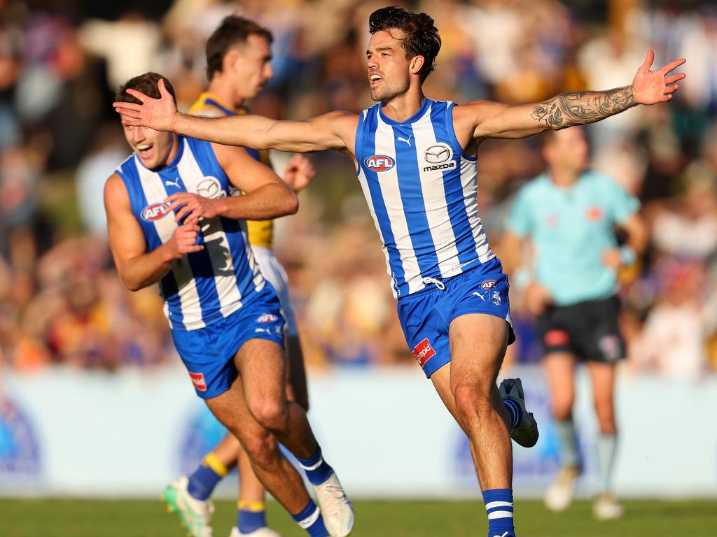 Jy Simpkin celebrates the sealer. Picture: Getty Images