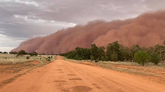 The huge dust storm was shipped up by gale force winds. Picture: Supplied