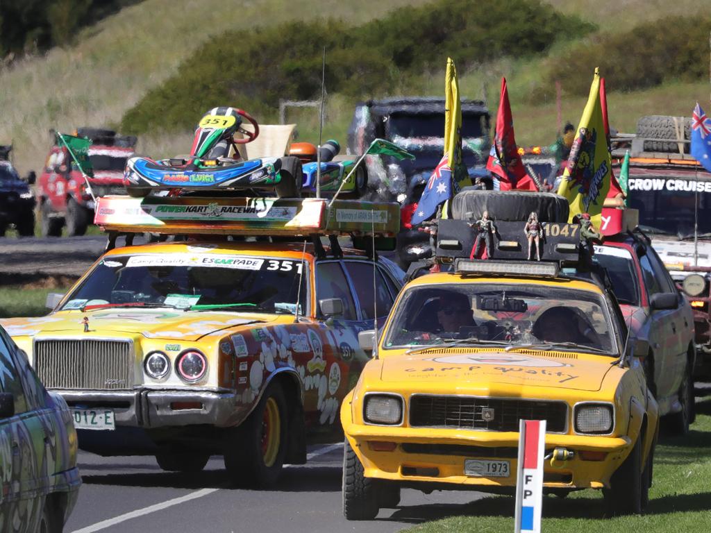 Camp Quality’&#149;s signature motoring event, esCarpade welcomed 50+ themed cars to Geelong on Saturday, including homages to Mario Bros, Superheroes, Smurfs, Simpsons, Incredibles and many more. Picture: Mark Wilson