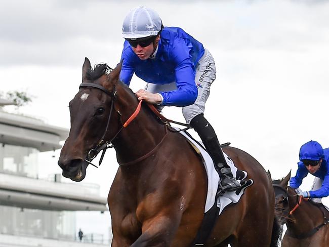 Willowy ridden by Jye McNeil wins the ZED RUN Wakeful Stakes at Flemington Racecourse on October 30, 2021 in Flemington, Australia. (Reg Ryan/Racing Photos via Getty Images)