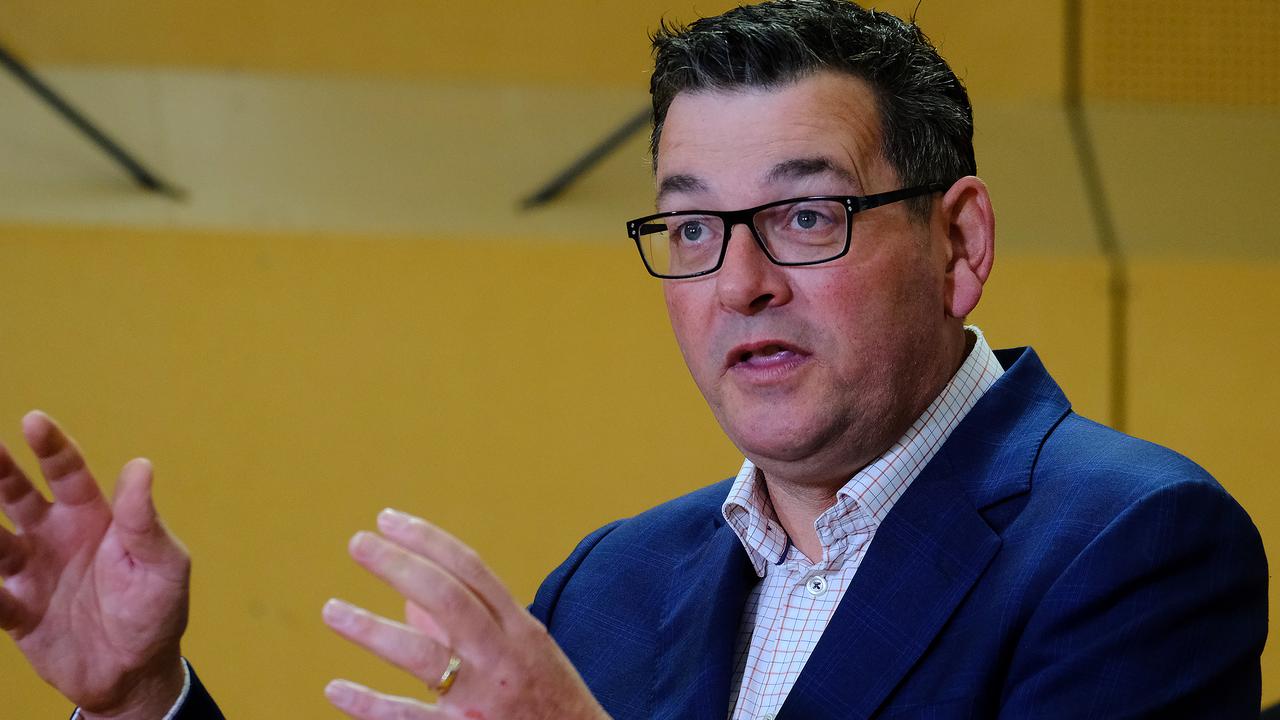 Premier Daniel Andrews says Victoria’s vax rates for flu are higher than other states. Picture: Luis Enrique Ascui