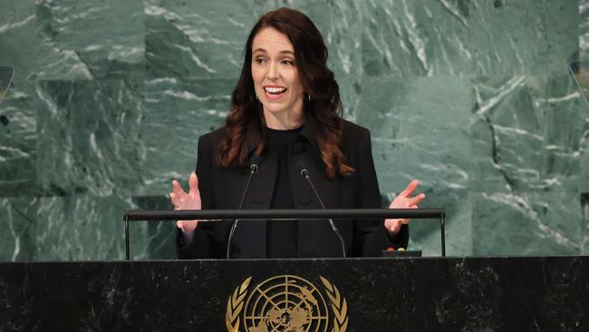 Jacinda Ardern speaks at the 77th session of the United Nations General Assembly in 2022.