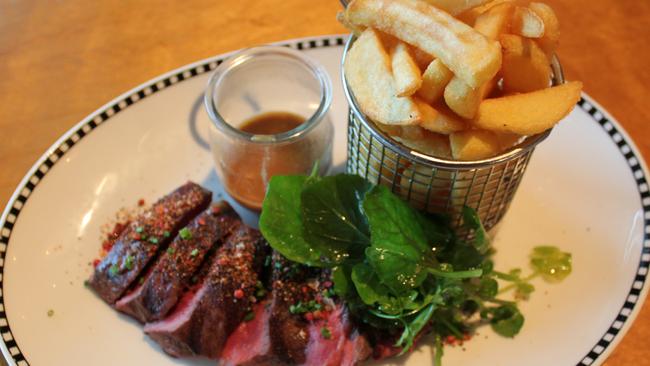 Flat iron pepper steak.