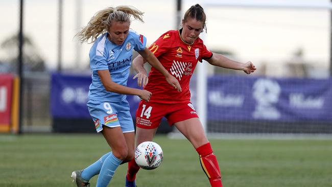 Adelaide United defender Julia Ashley has impressed during her debut W-League season. Picture: Jonathan DiMaggio/Getty Images