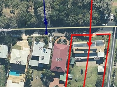 An aerial showing the current location and structure.
