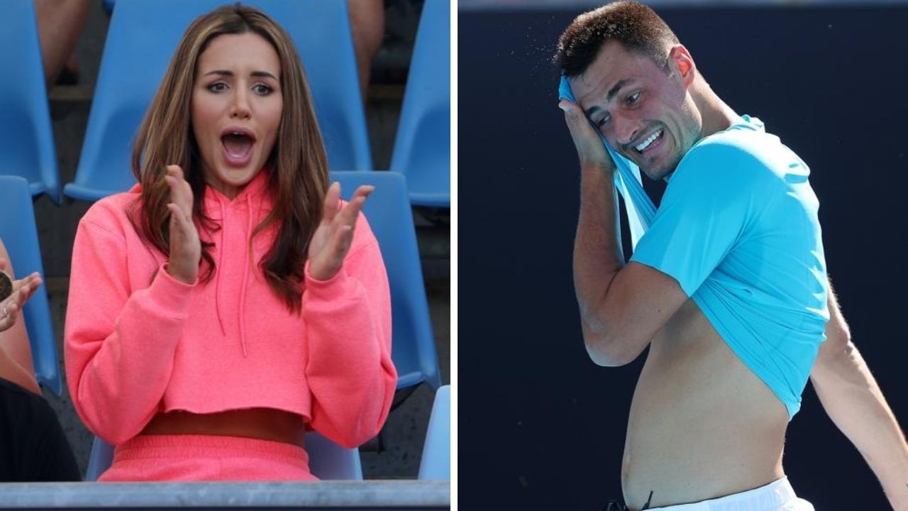 Bernard Tomic and Vanessa Sierra at the Australian Open.