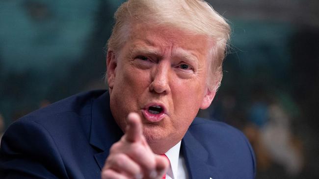 US President Donald Trump speaks to reporters at the White House. Picture: AFP