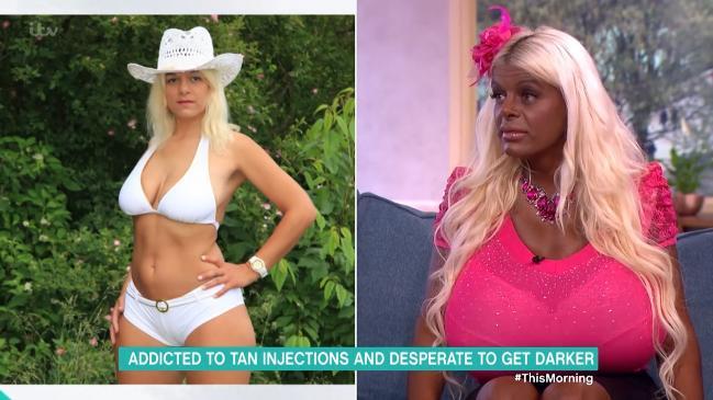 Daily Star on X: Tanning addict with giant S-cup boobs claims she is now a  'true African' after baptism    / X