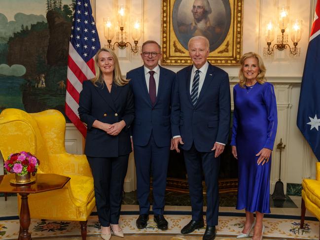 Prime Minister Anthony Albanese and partner Jodie Haydon with US President Joe Biden and First Lady Jill Biden. Picture: Prime Minister’s Office