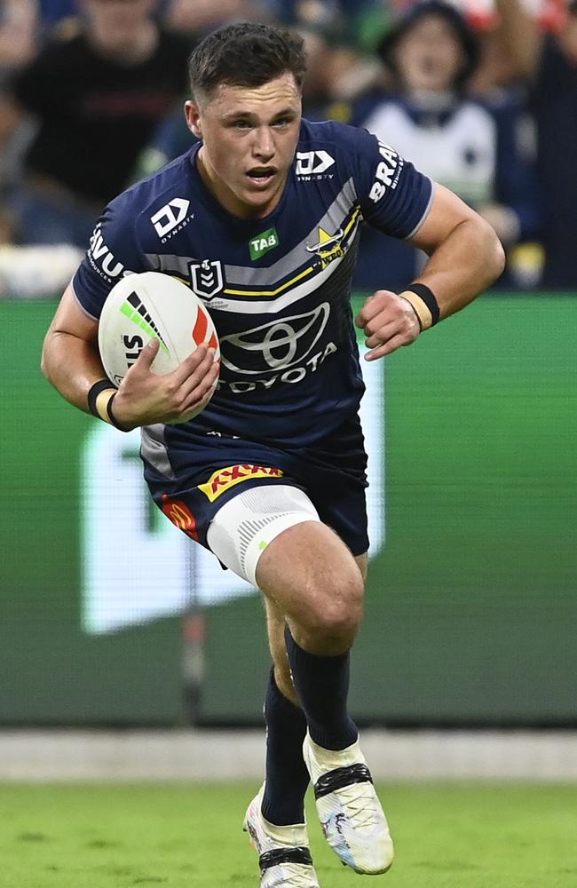 Scott Drinkwater during the round 18 NRL match between North Queensland Cowboys and Wests Tigers at Qld Country Bank Stadium on July 01, 2023 in Townsville, Australia. (Photo by Ian Hitchcock/Getty Images)