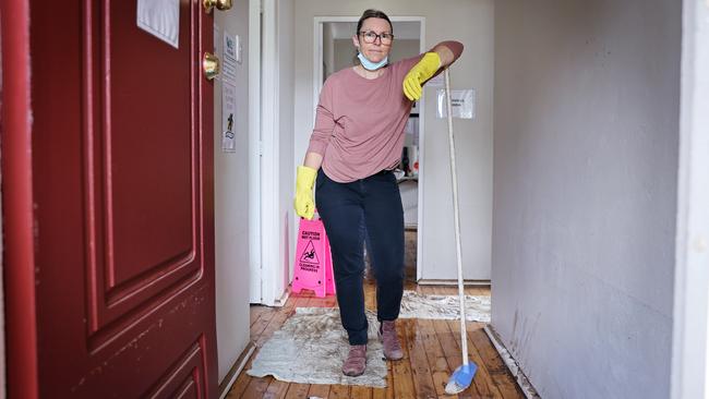 Davina Smith from Turning Point charity pictured mid clean up. Picture: Sam Ruttyn