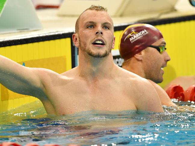 Kyle Chalmers during day one of the 2017 Australian Short Course Swimming Championships at the SA Aquatic Centre and Leisure Centre in Marion, Adelaide, Thursday, October 26, 2017. (AAP Image/David Mariuz) NO ARCHIVING, EDITORIAL USE ONLY