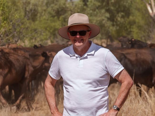 08-01-2024 - Prime Minister Anthony Albanese pictured on a cattle station in Lake Nash (Alpurrurulam) in the Northern Territory. Picture: PMO