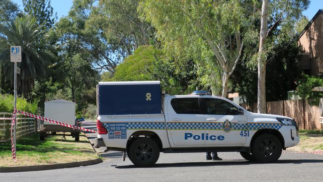 Northern Territory police investigate a crime in Eastside, Alice Springs. Picture: Gera Kazakov