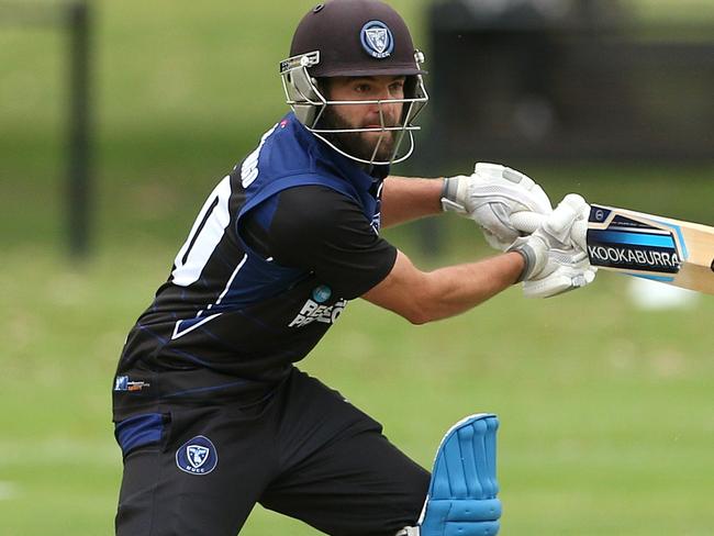 Premier Cricket: Carlton v Melbourne University, Jarrod Martignago of Melbourne Uni Saturday, November 28, 2020, in Carlton North, Victoria, Australia. Picture: Hamish Blair