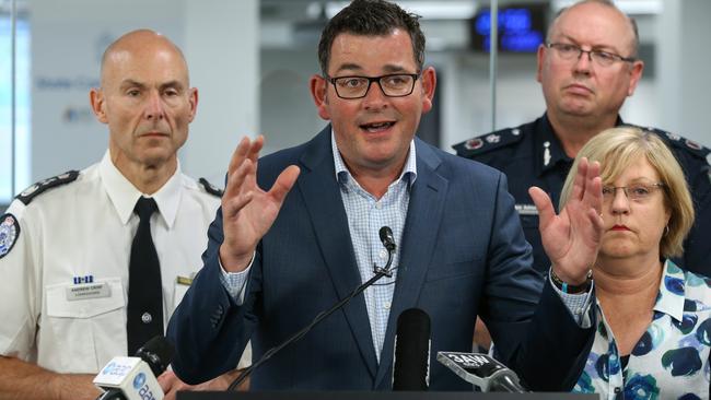 Premier Daniel Andrews at the State Control Centre. Picture: Ian Currie