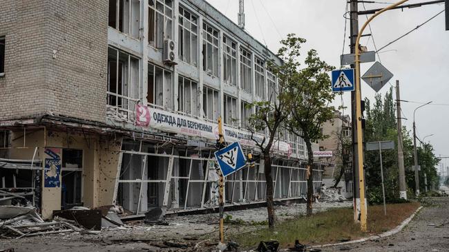 Destruction on the streets of Severodonetsk, eastern Ukraine. (Picture: AFP