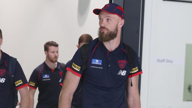 Max Gawn will miss up to six weeks with a knee injury. Picture: David Crosling