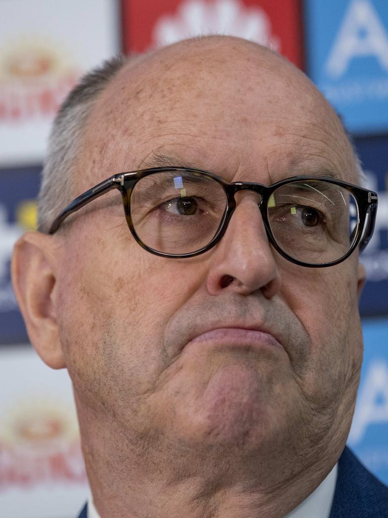 Gold Coast Suns Chairman Tony Cochrane at the clubs media conference announcing a new head coach. Picture: Jerad Williams