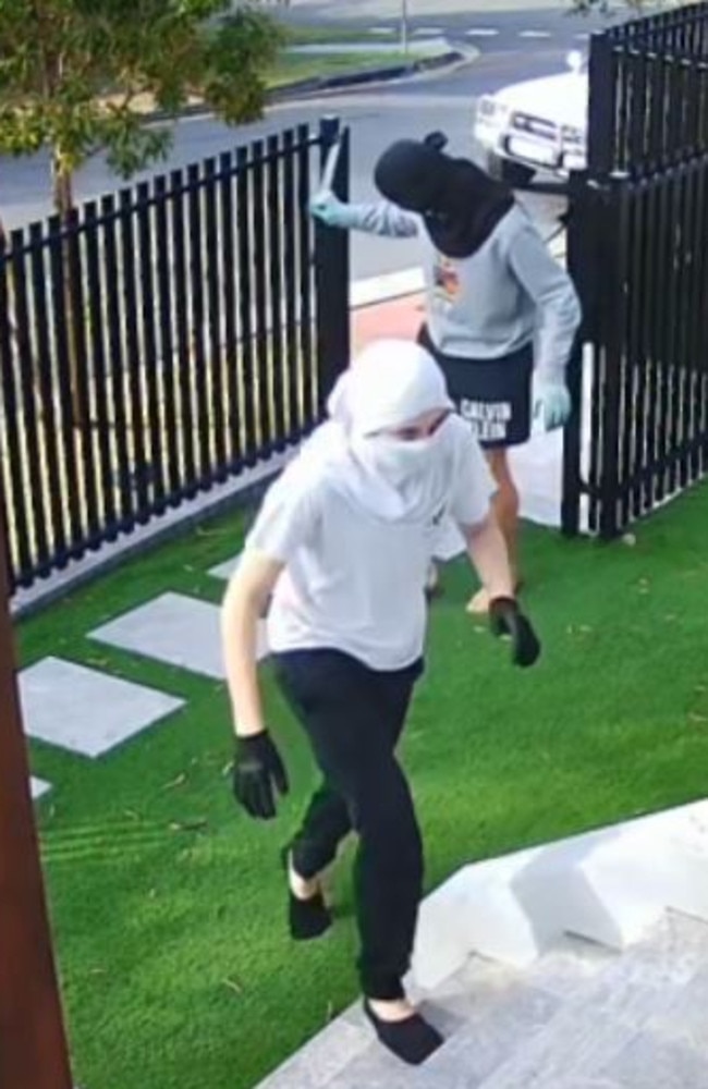 A still from a homeowner's CCTV of a youth break-in at Bulimba. Picture: Supplied