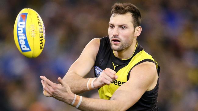 Hawthorn plans to double team Richmond ruckman Toby Nankervis. Picture: Michael Klein