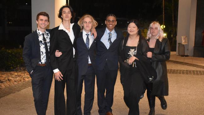 Mathew, Tahi, George, Kye, Alicia and Isy enjoyed their night at the 2022 Noosa District State High School Formal. Picture: Eddie Franklin