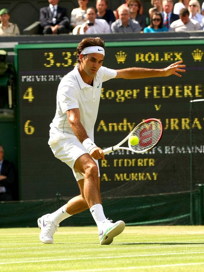 Roger Federer at Wimbledon. Picture: AMA/Corbis/Getty