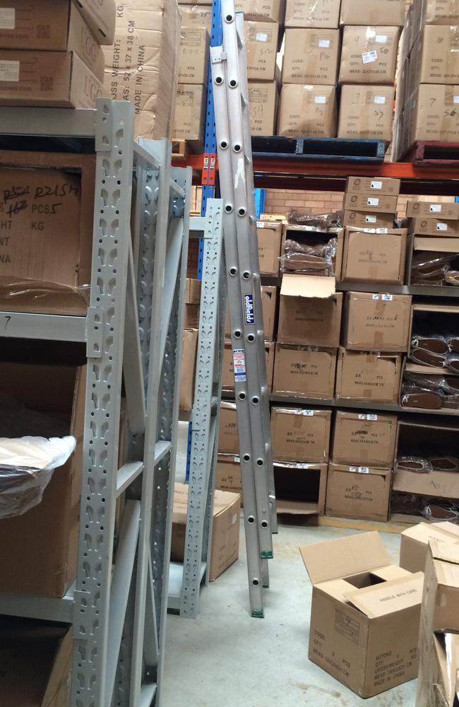 Inside Wei Zhang’s Lansvale warehouse stacked high with boxes Chinese toys and no sign of toy manufacture. Picture: GJ